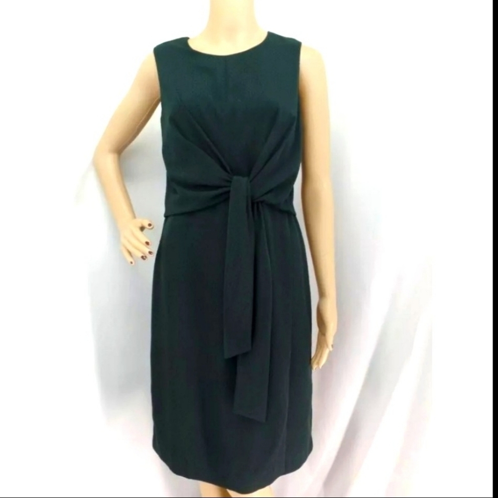 Dark Green Faux Skirt Tie Front Cocktail Sheath Dress Size: 8P